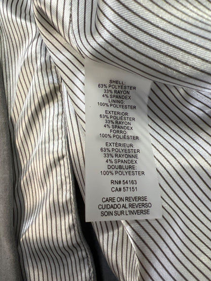 Calvin Klein Women’s Gray Long Sleeve One Button Long Blazer Jacket - 16