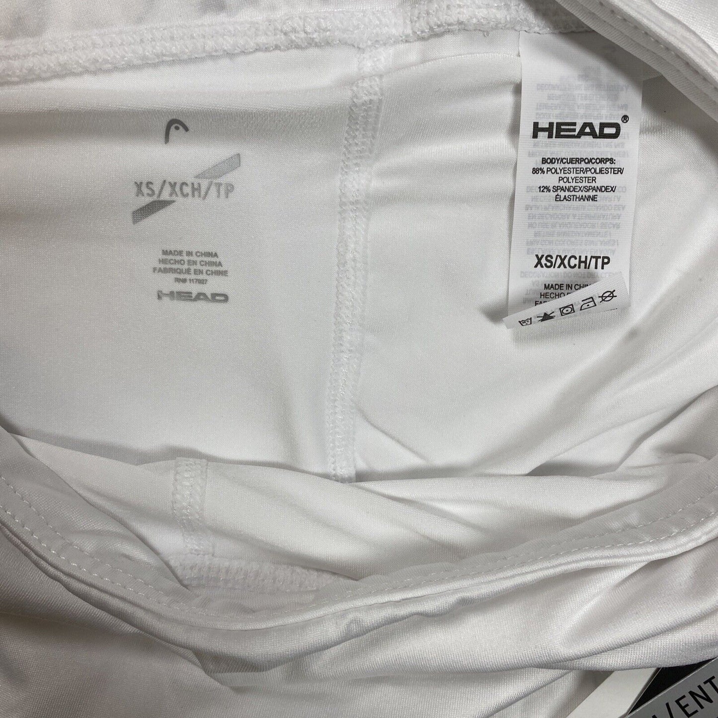 NUEVA falda pantalón con forro para mujer Head Stark White Athletic Dri Motion - XS