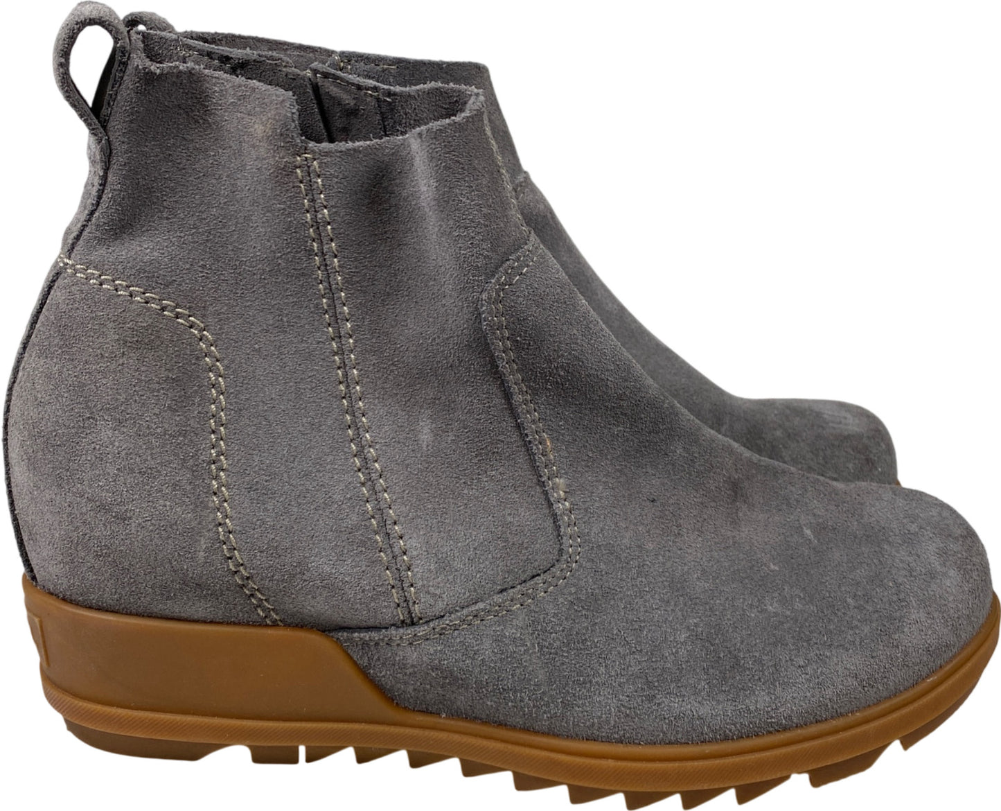 Sorel Women’s Gray Suede Evie Ankle Wedge Booties - 8.5