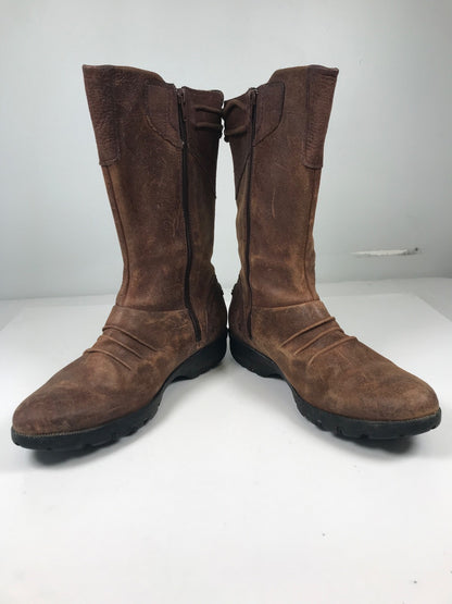 Merrell Women’s Brown Leather Vera Mid Mahogany Mid Calf Boots - 9