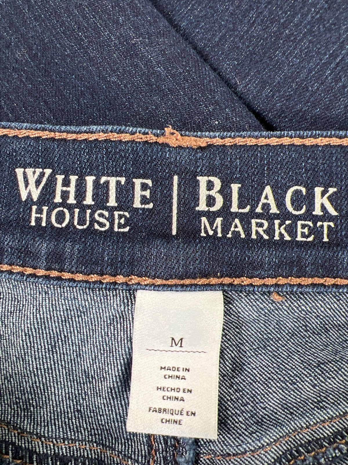 White House Black Market Women’s Dark Wash Stretch Skinny Jeans - M