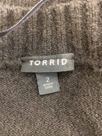 Torrid Women’s Black Plush Long Sleeve Button Up Cardigan Sweater - Plus 2