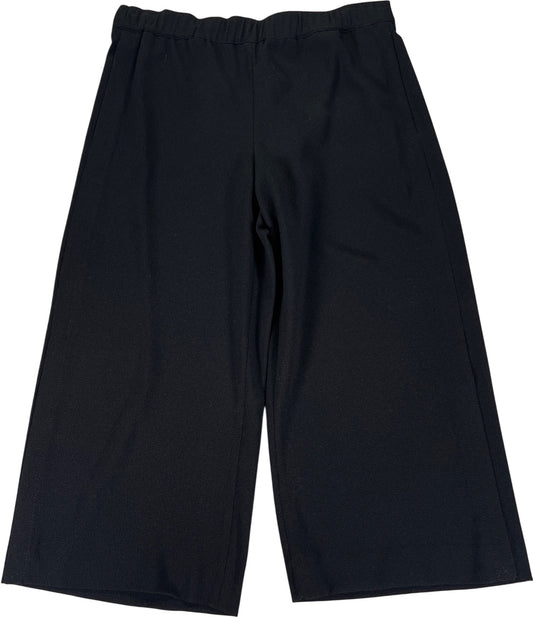 White House Black Market Women’s Black Stretch Pull On Wide Leg Crop Pants - 12