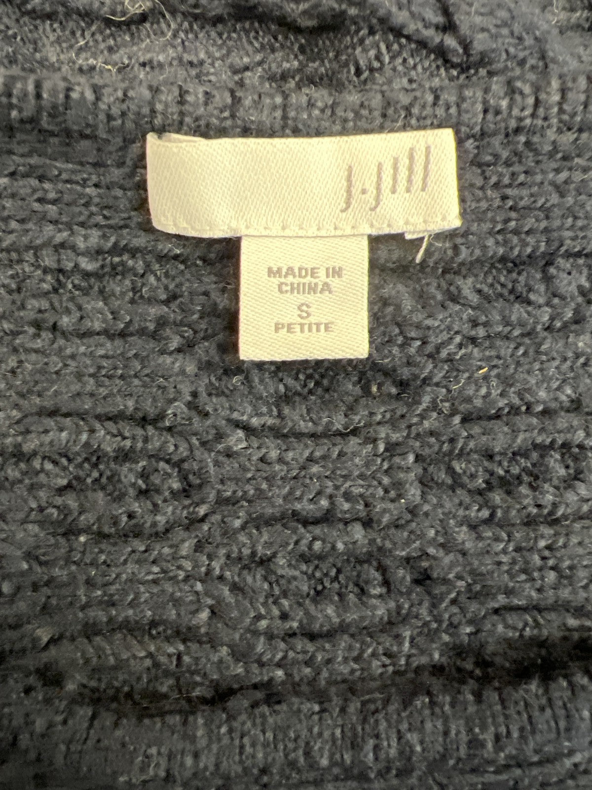 J.Jill Women’s Blue Cable Knit Long Sleeve Sweater - S Petite