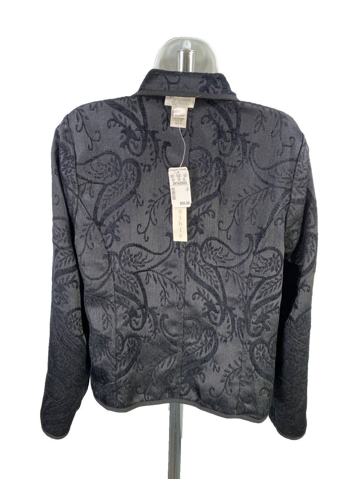 Christopher and Banks Red/Black Textile Reversible Full Zip Jacket - L