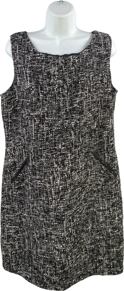 Dana Buchman Women’s Black/White Twill Sleeveless Sheath Dress - 12