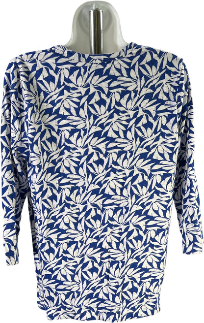 Chico’s Women’s Blue/White 3/4 Sleeve T-Shirt - 1/IUS M