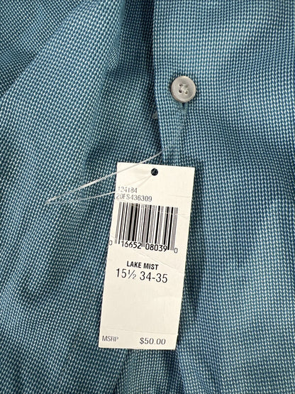 NEW Van Heusen Men's Blue Flex Slim Fit Button Up Shirt - 34/35