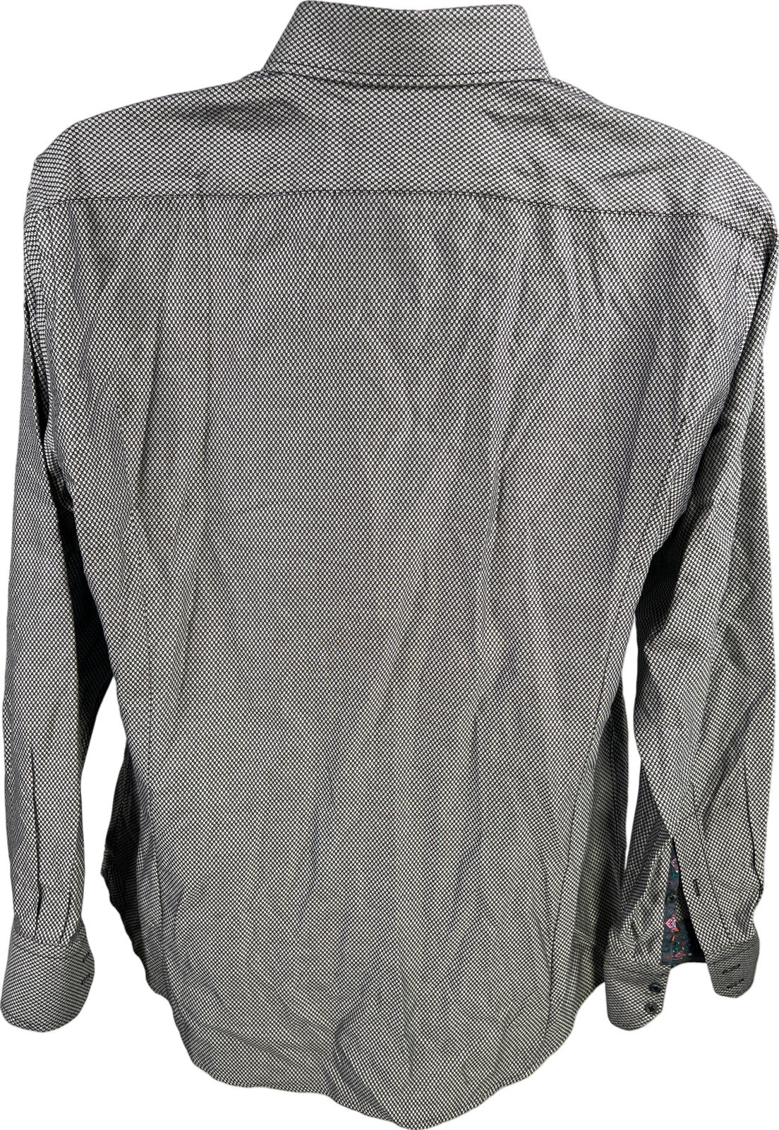 Robert Graham Men’s Black/White Long Sleeve Button Up Dress Shirt - 43 - L/XL