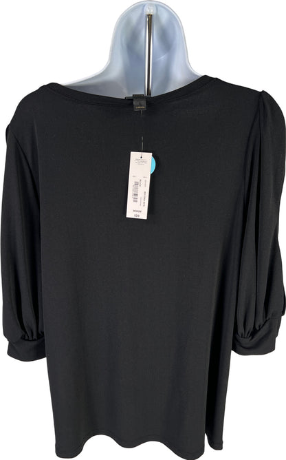 NEW Worthington Women’s Black 1/2 Slit Sleeve Blouse - M