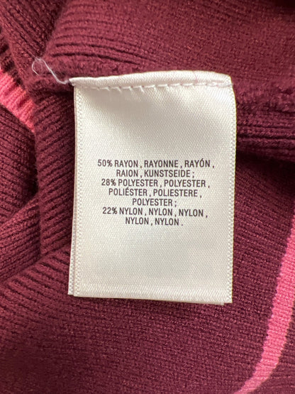 Maeve Women’s Burgundy Ribbed Long Sleeve Cardigan Sweater - M