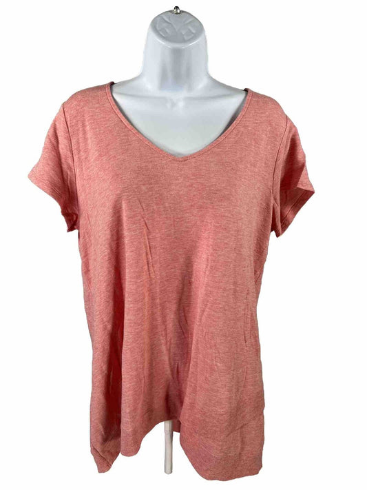 J.Jill Women's Pink Short Sleeve V-Neck T-Shirt - M