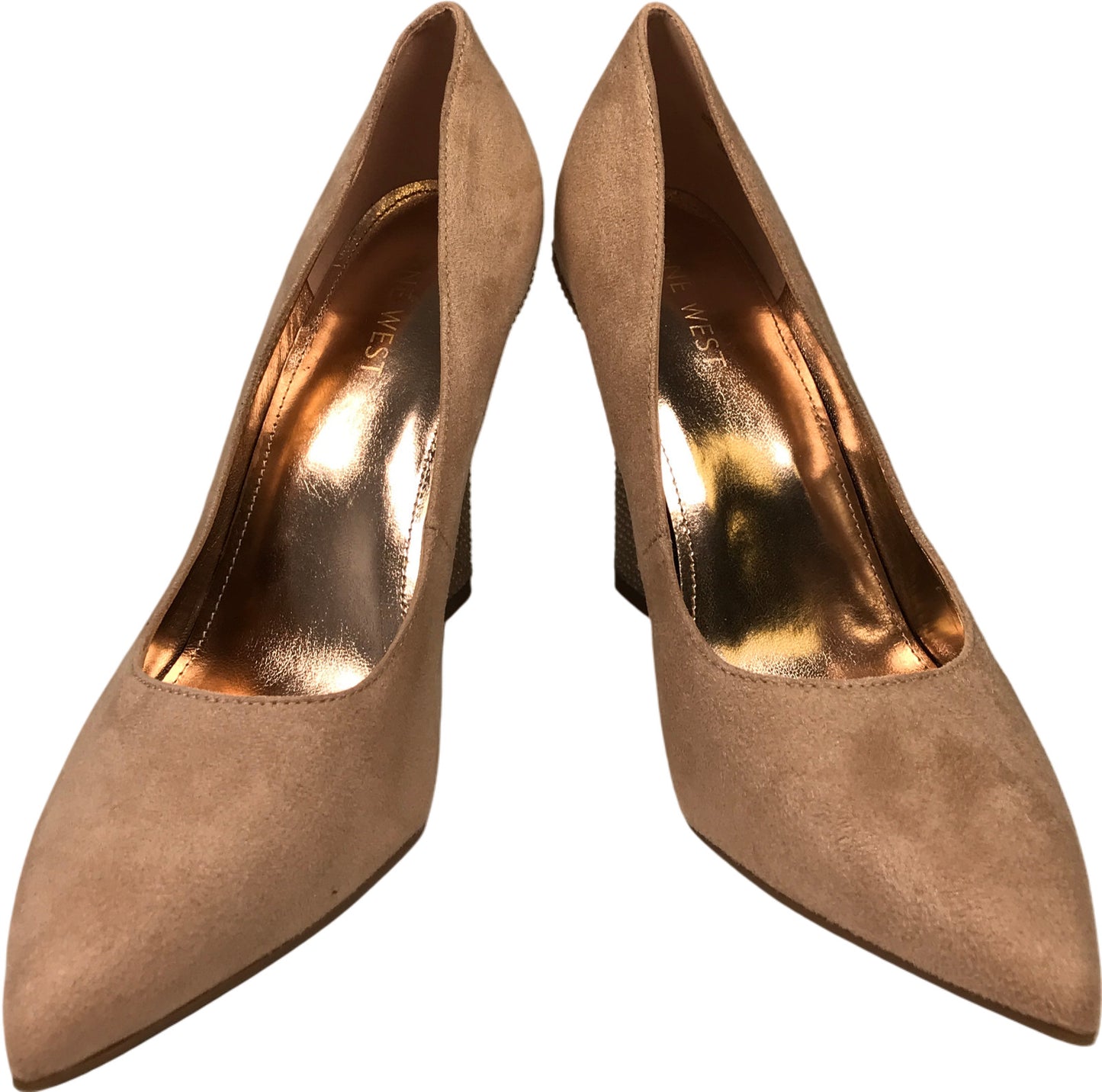 Nine West Women’s Women’s Beige Rhinestone Tunips Pump Heels - 8.5