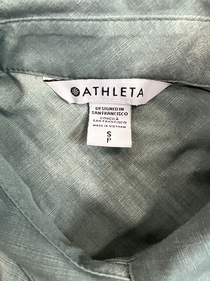 Athleta Women’s Blue/Green Long Breathable Sleeve Button Up Athletic Shirt - Sp