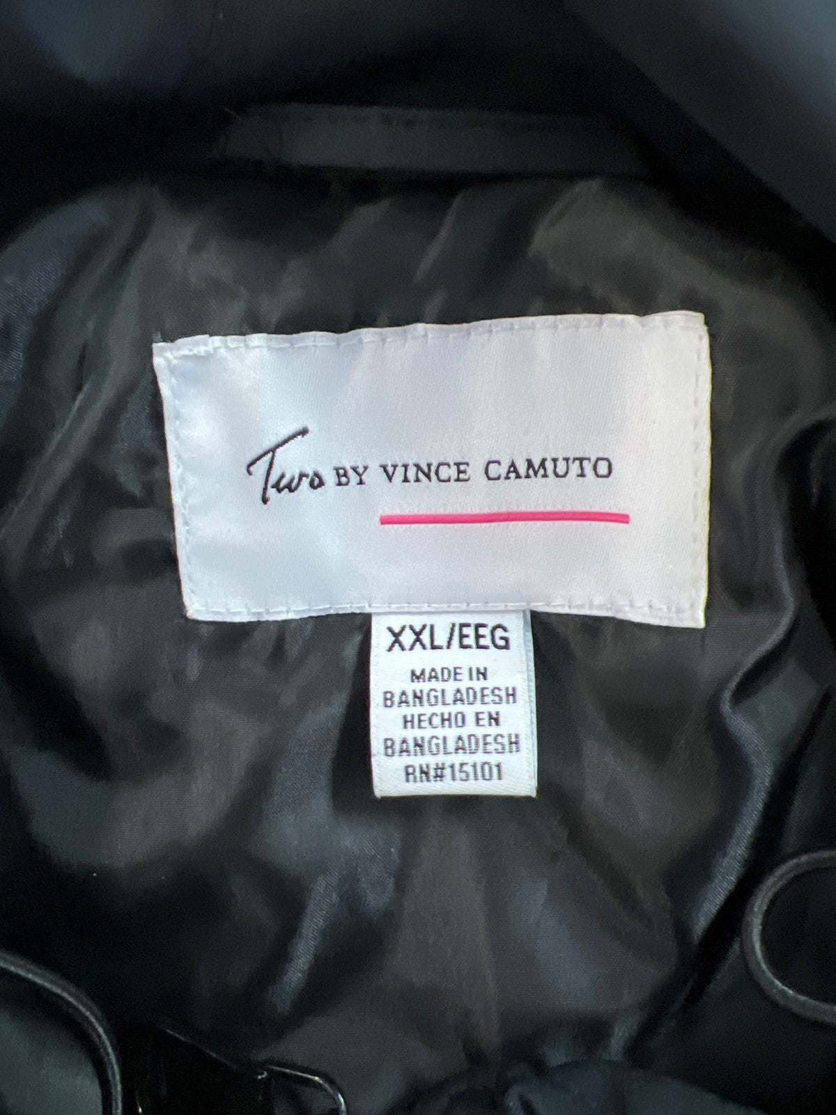 TWO by Vince Camuto Women’s Black Long Sleeve Hooded Windbreaker Jacket - XXL