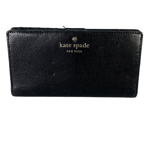 Kate Spade Black Leather Snap Closure Wallet