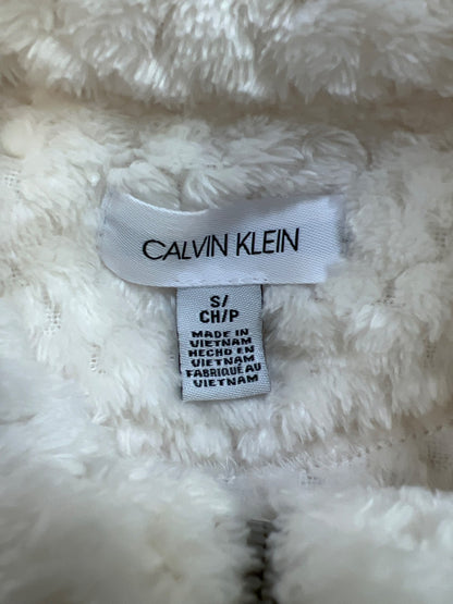 Calvin Klein Women’s Ivory/White Soft Plush Fleece Full Zip Jacket - S