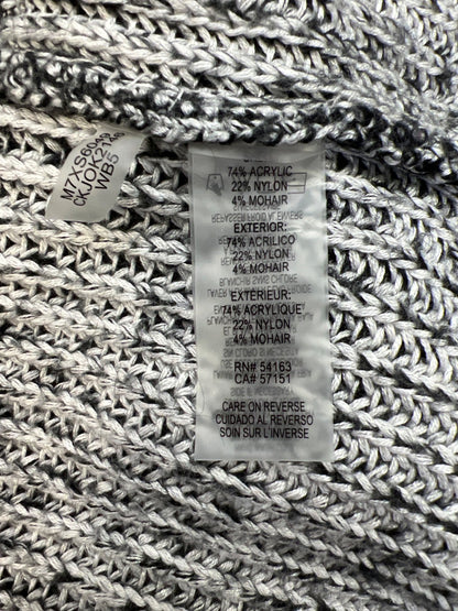 Calvin Klein Women’s Black/White Mock Neck Long Sleeve Knit Sweater - L