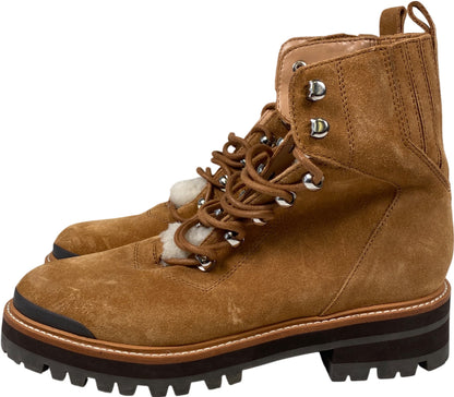 Marc Fisher Women’s Beige Genuine Suede Sherpa Accent Boots - 8 M