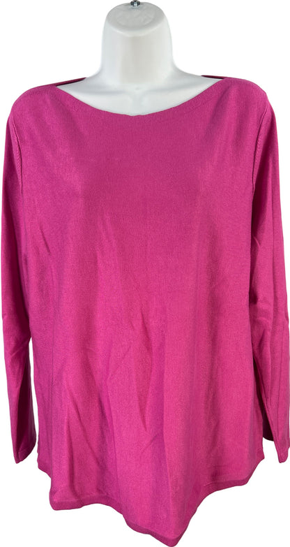 Chico’s Women’s Pink Long Sleeve Thin Knit Sweater - 2/US L