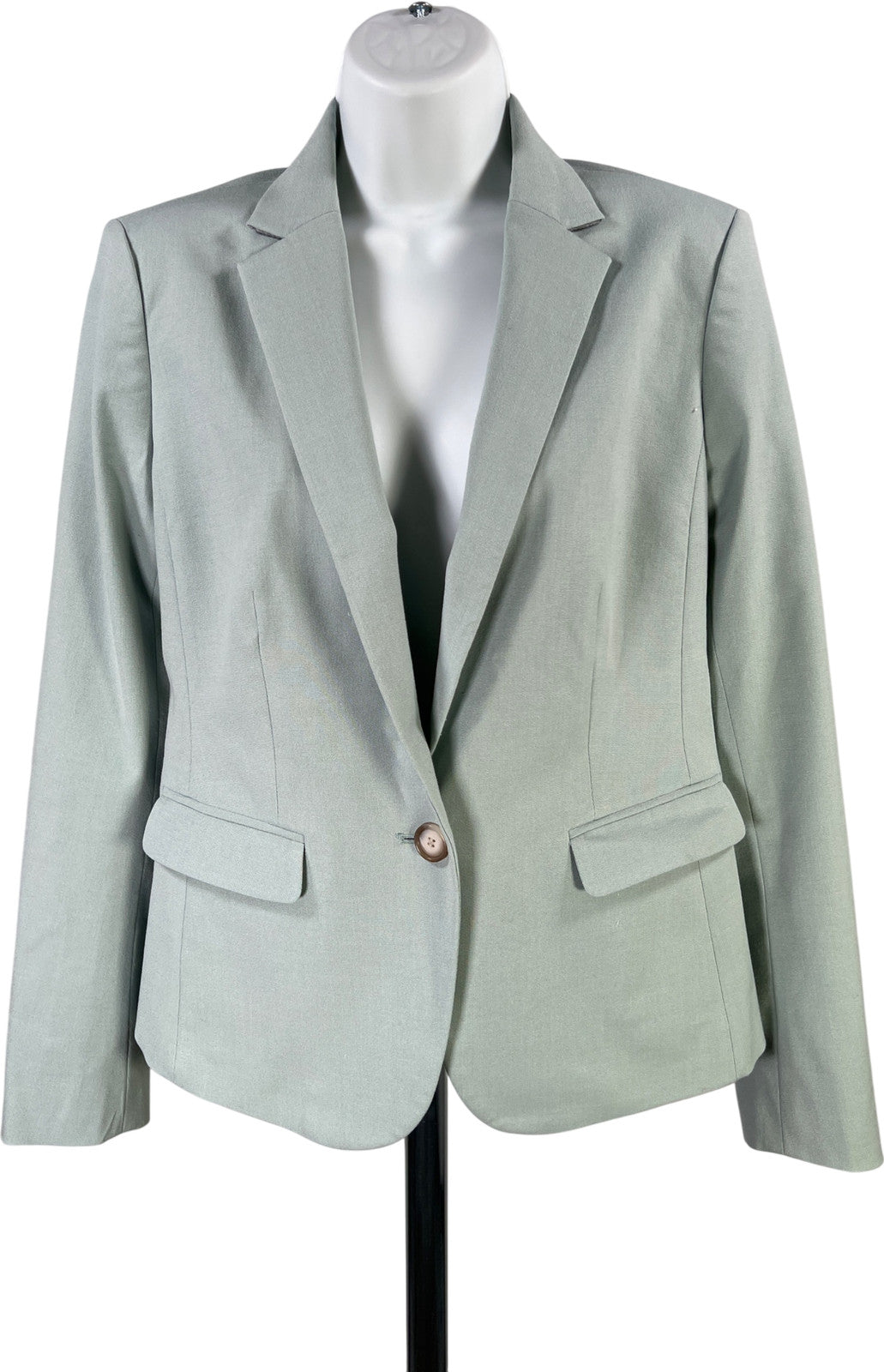 Ann Taylor Women’s Blue Long Sleeve One Button Blazer Jacket - 2
