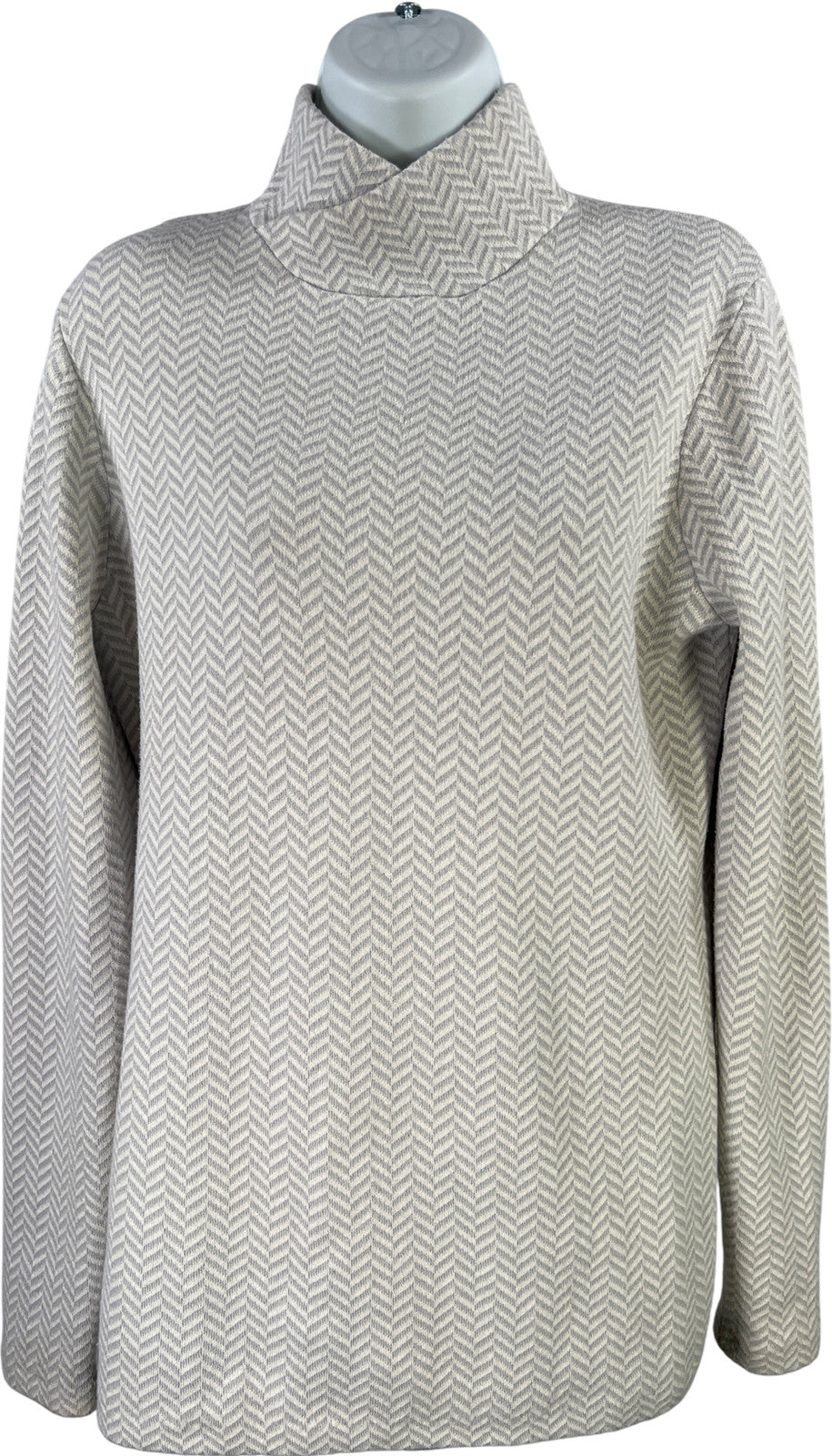 Duluth Trading Women’s Gray Long Sleeve Festive Mockneck Sweater - M