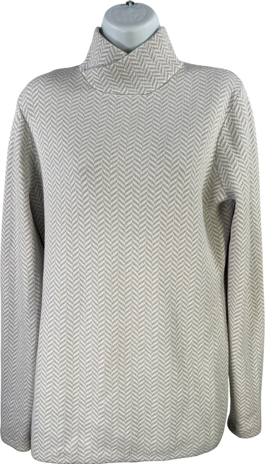 Duluth Trading Women’s Gray Long Sleeve Festive Mockneck Sweater - M