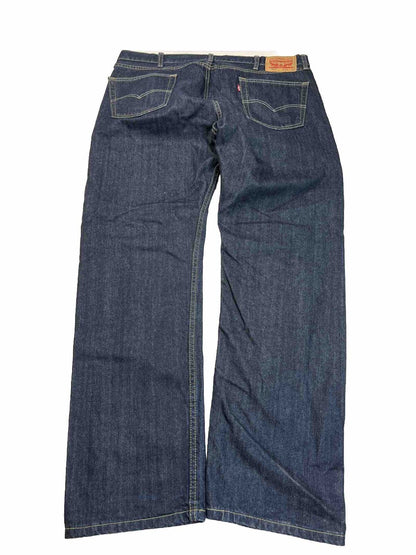 Levi's Men's Dark Wash 505 Regular Fit Denim Jeans - 40x32