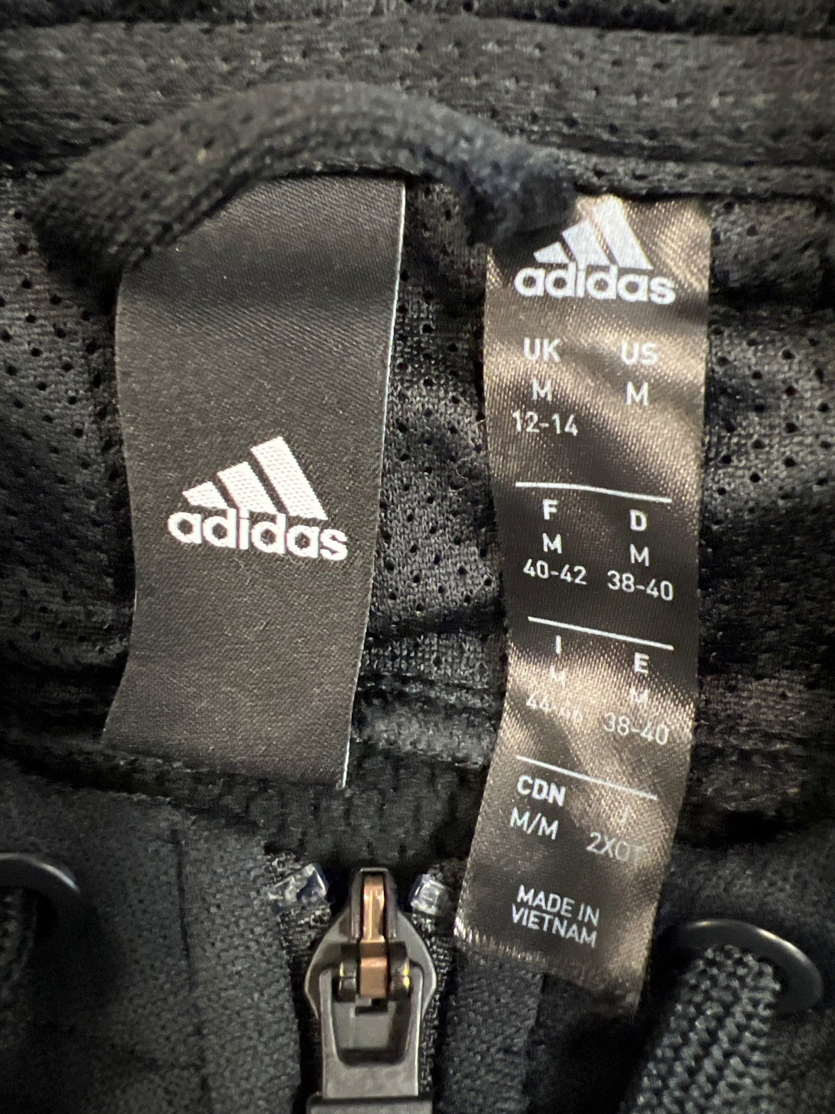 Adidas Women’s Black Fleece Lined Full Zip Sweatshirt - M