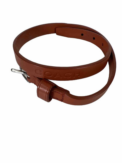 Coach Men's Brown Leather Double Wrap Bracelet