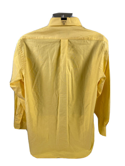 NEW Chaps Mens Yellow Wrinkle Free Classic Fit Oxford Dress Shirt- 16 1/2