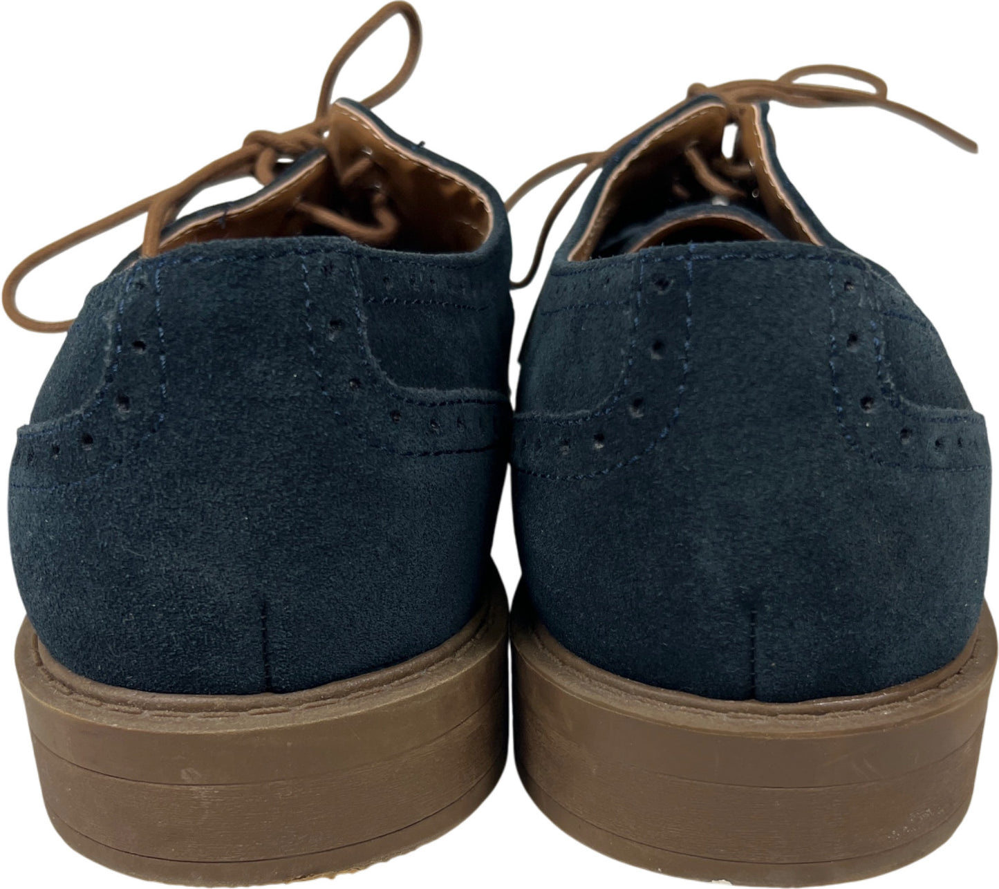 Calvin Klein Men’s Blue Suede Wingtip Oxford Dress Shoes - 11.5