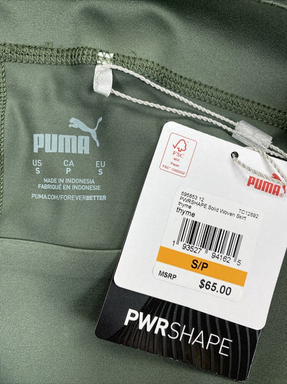 NEW Puma Women's Green Pwrshape Solid Woven Skirt Skort - S