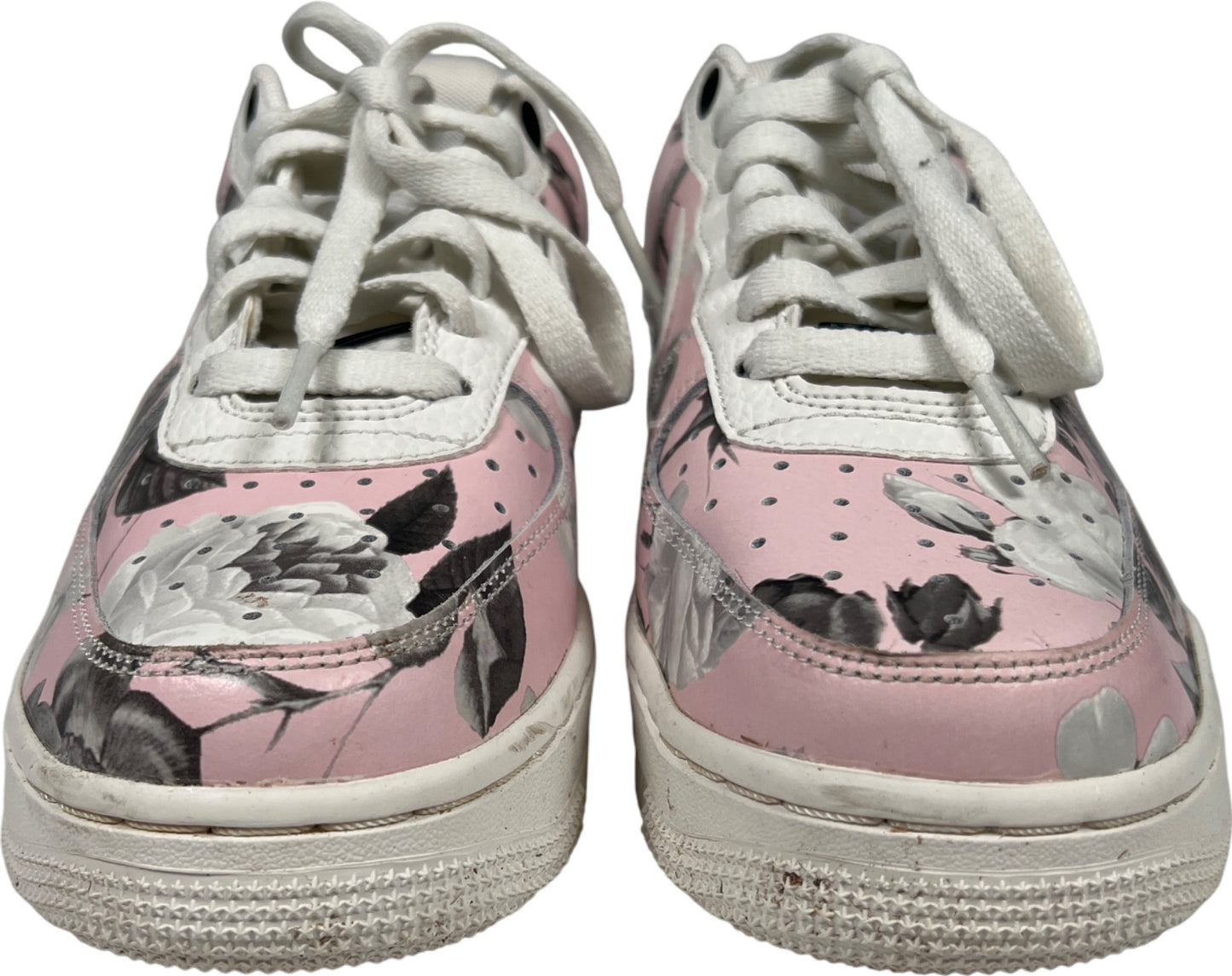 Nike Women’s Pink Floral Air Force Lace Up Sneakers - 6