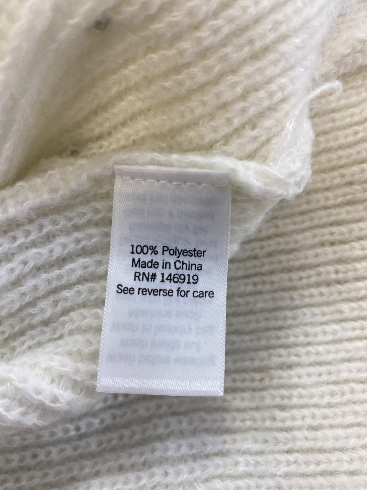 Nine West Women’s White Rhinestone Long Sleeve Sweater - L