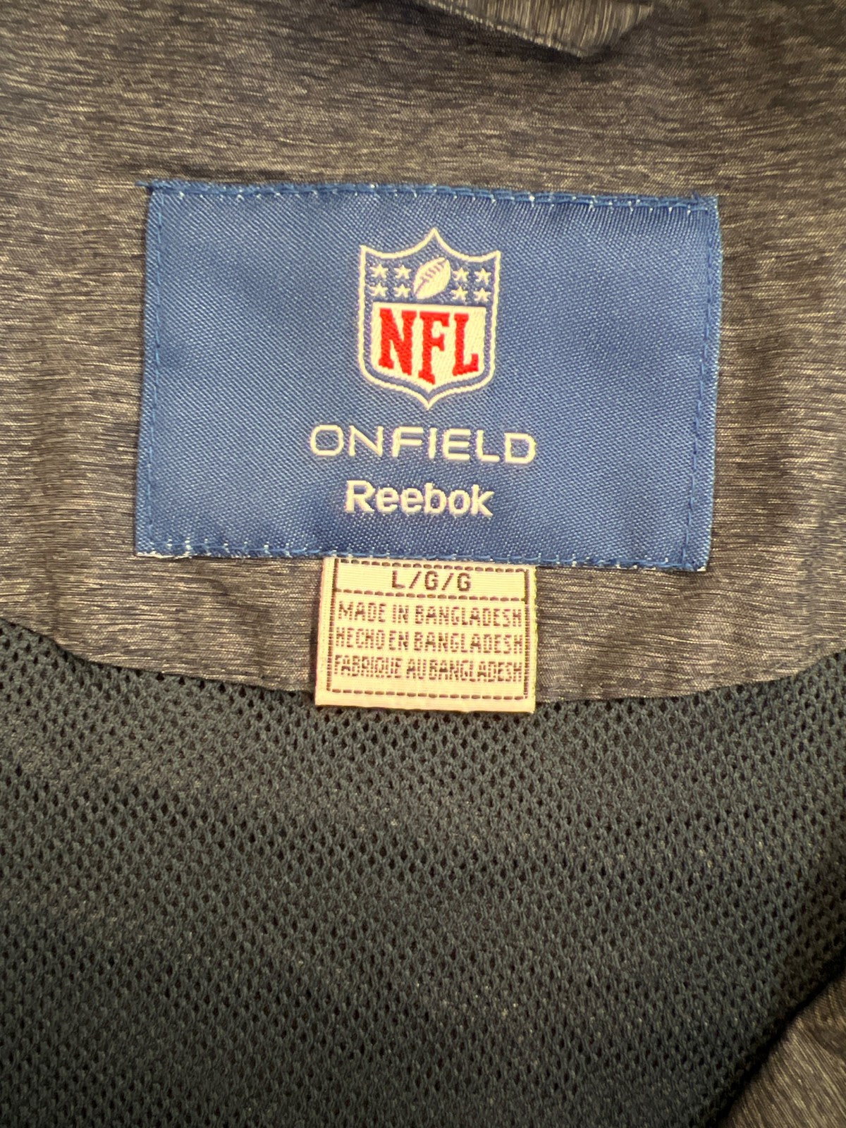 Reebok Onfield Men’s Blue NLF Chicago Bears Full Zip Windbreaker Jacket - L