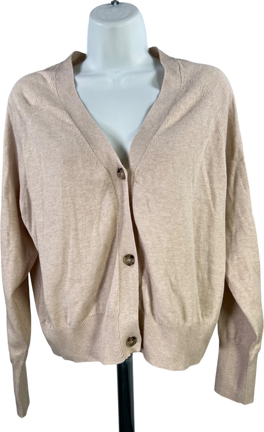 Allude Women’s Beige Cashmere Blend Long Sleeve Cardigan Sweater - M