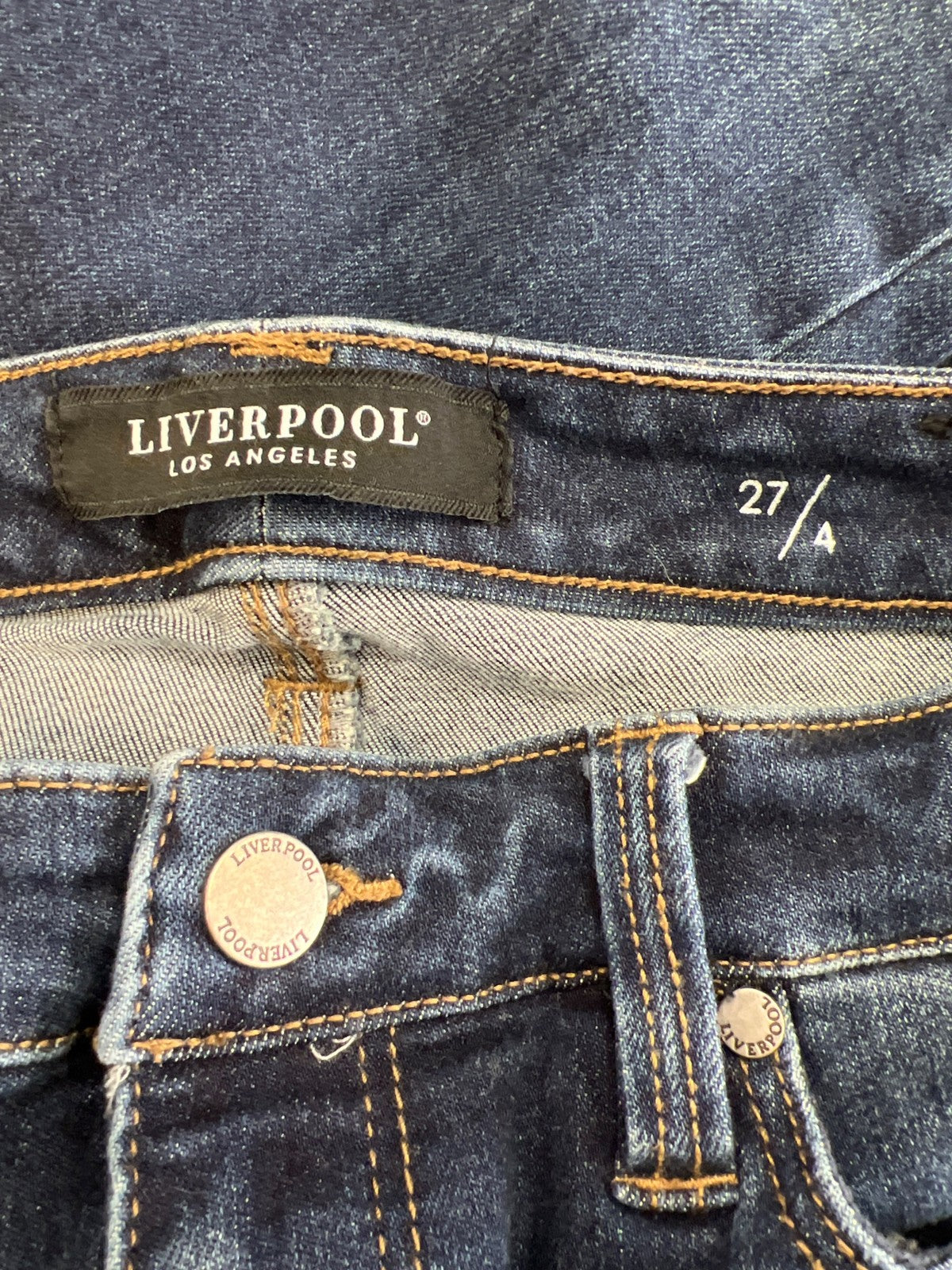 Liverpool Women’s Dark Wash Distressed Ankle Skinny Denim Jeans - 27/4