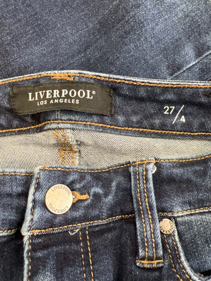 Liverpool Women’s Dark Wash Distressed Ankle Skinny Denim Jeans - 27/4