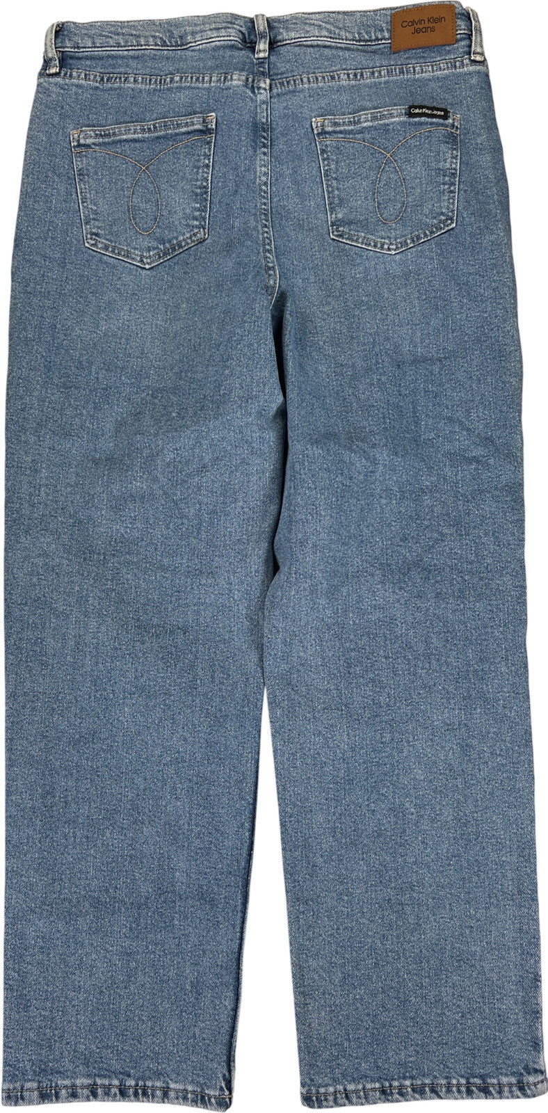 Calvin Klein Women’s Light Wash Loose Fit Straight Leg Denim Jeans - 10