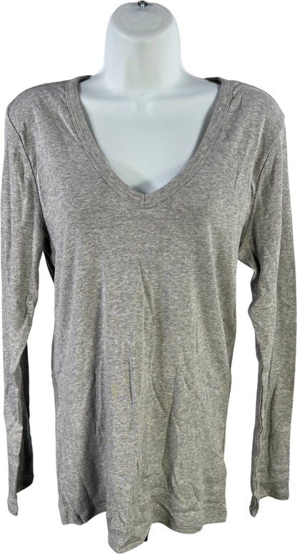 Gap Women’s Gray Favorite Long Sleeve V-Neck T-Shirt - L
