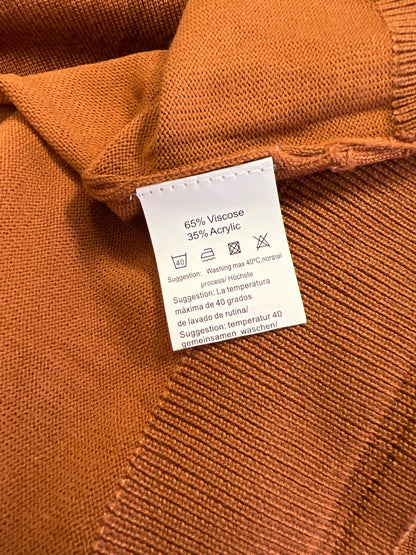 Coofandy Men’s Orange Long Sleeve 1/4 Zip Pullover Sweater - 3XL