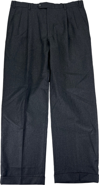 Enzo Mantovani Men’s Black Wool/Cashmere Blend Dress Pants - 36X30