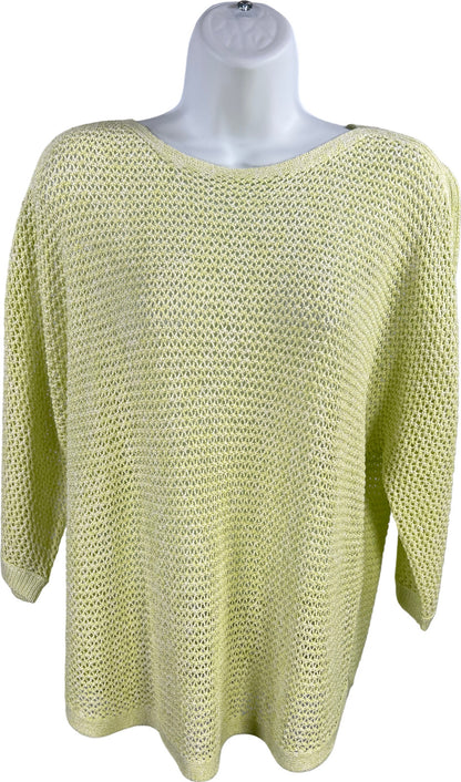 J.Jill Women’s Green Open Knit 3/4 Sleeve Sweater - S