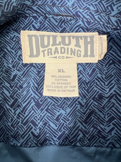 NEW Duluth Trading Co Men's Blue Canyoneer Printed Button Down Shirt - XL