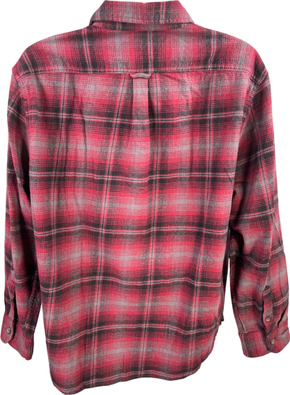 Jachs Men’s Red/Black Plaid Long Sleeve Button Up Heritage Flannel Shirt - XXL