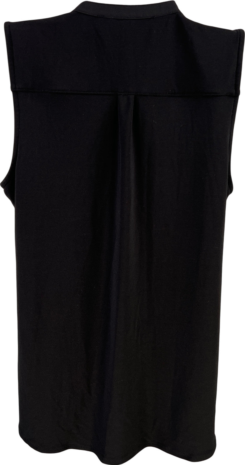 White House Black Market Women’s Black Sleeveless Ruffle Front Blouse - S