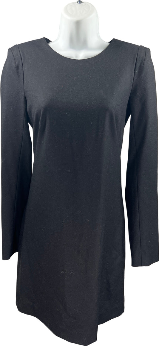 Theory Women’s Black Long Sleeve Zipper Back Short Shift Dress - 0
