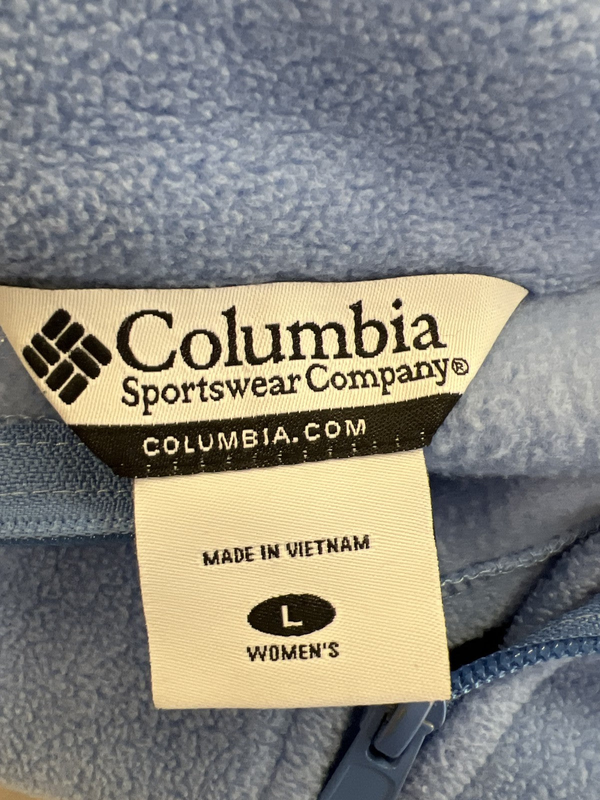 Columbia Women’s Blue Sleeveless Fleece Full Zip Vest - L