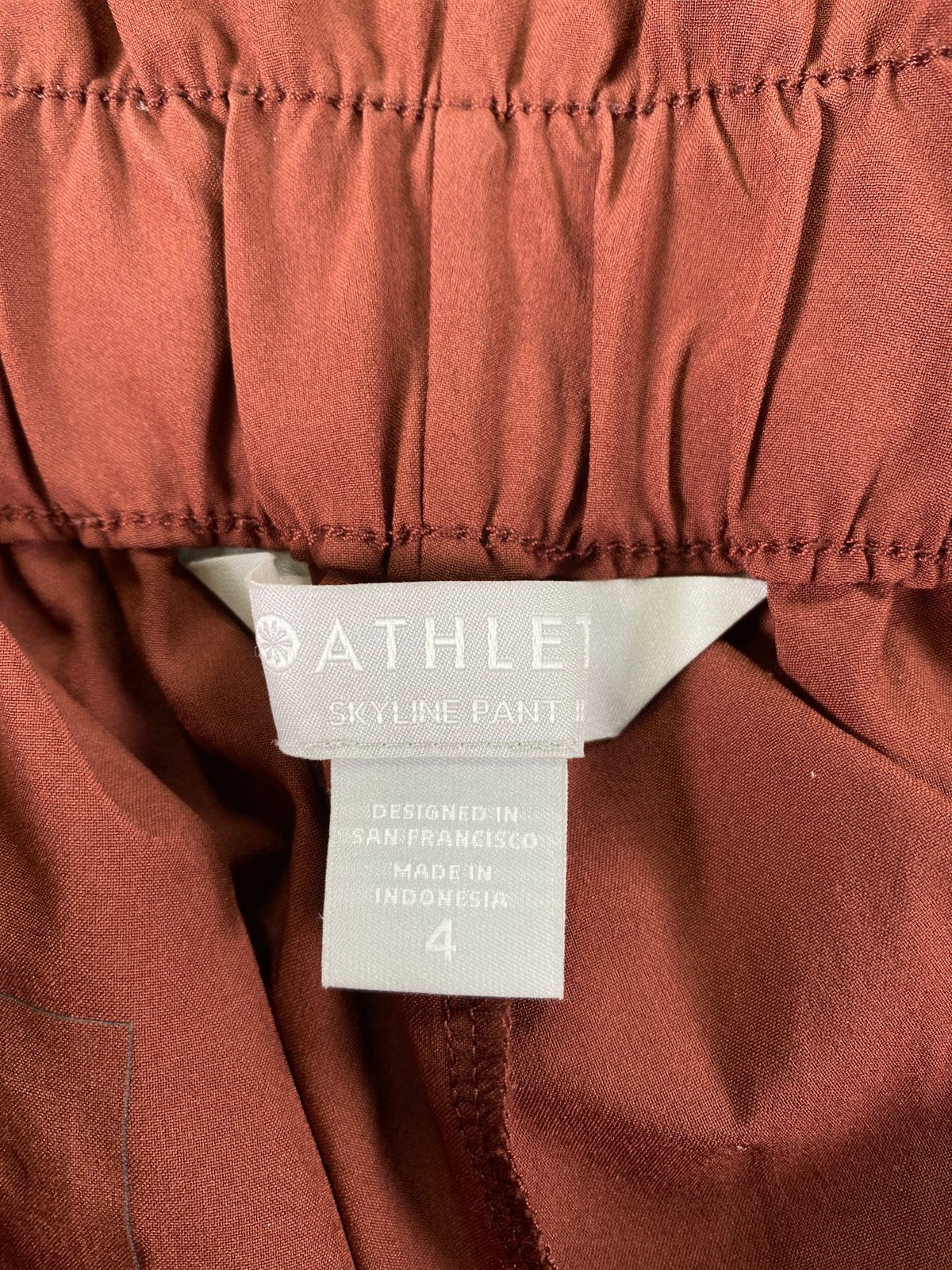 Athleta Women’s Cognac Brown Tie Waist Lightweight Skyline Pants II - 4